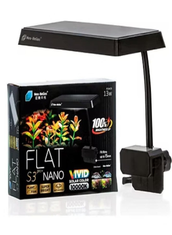 VAYINATO® Neo Helios Flat Nano S3 Pro+, 13W Full Spectrum Vivid Solar Colour 10000K | High Brighness Planted Tank Aquarium Light | Suitable for Glass of Maximum 3~15mm Thickness - Image 1